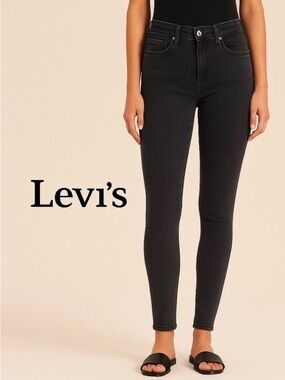 Levi's Women's High Rise Dark Charcoal Blue Jeans W29 L32 Jeans 4 Boots